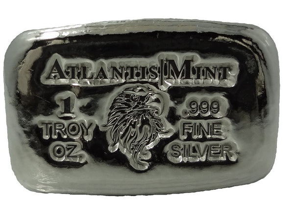 1 troy oz .999 fine silver bullion Eagle hand poured loaf bar