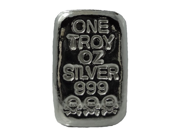 Treasure Chest with 1 troy oz .999 fine silver bullion hand poured loaf bar