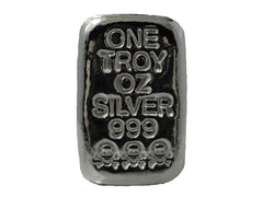 1 troy oz .999 fine silver bullion hand poured Skull and Crossbones loaf bar