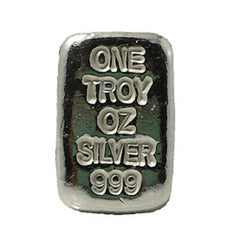 1 troy oz .999 fine silver bullion generic hand poured bar