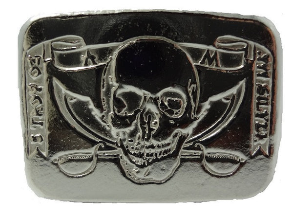 5 troy oz .999 fine silver bullion pirate poured loaf bar
