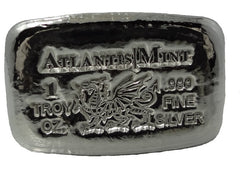1 troy oz .999 fine silver bullion Dragon hand poured loaf bar