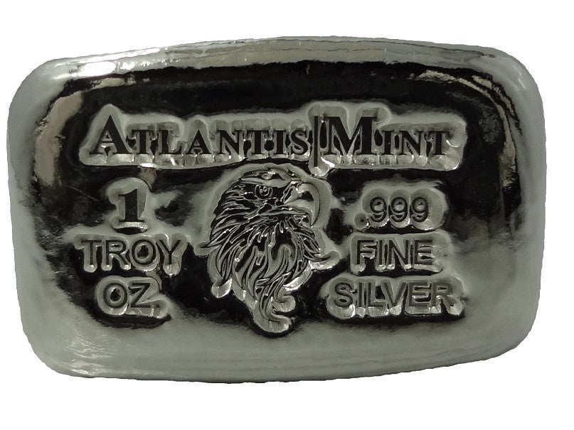 1 troy oz .999 fine silver bullion Eagle hand poured loaf bar